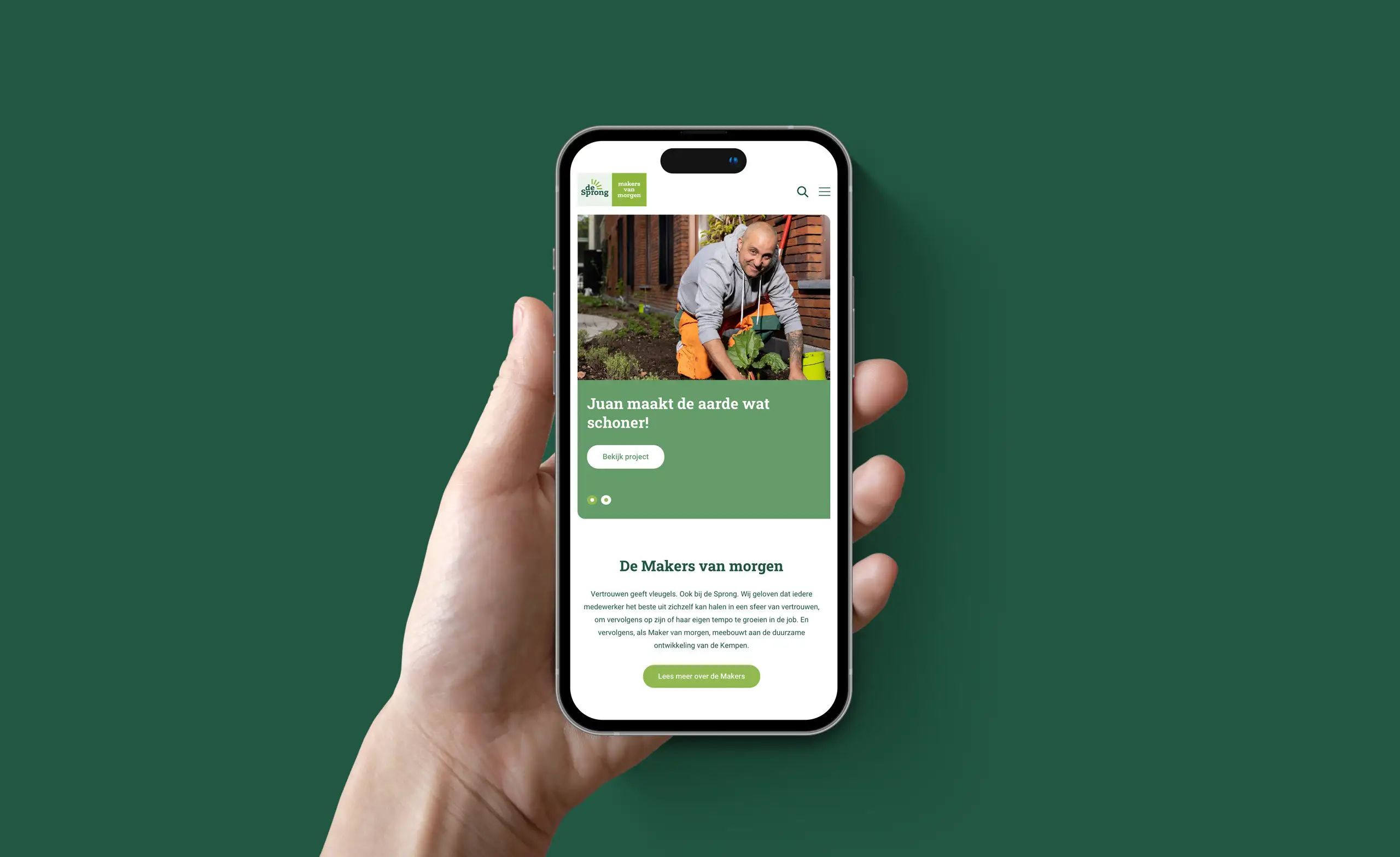 De sprong website mobiel