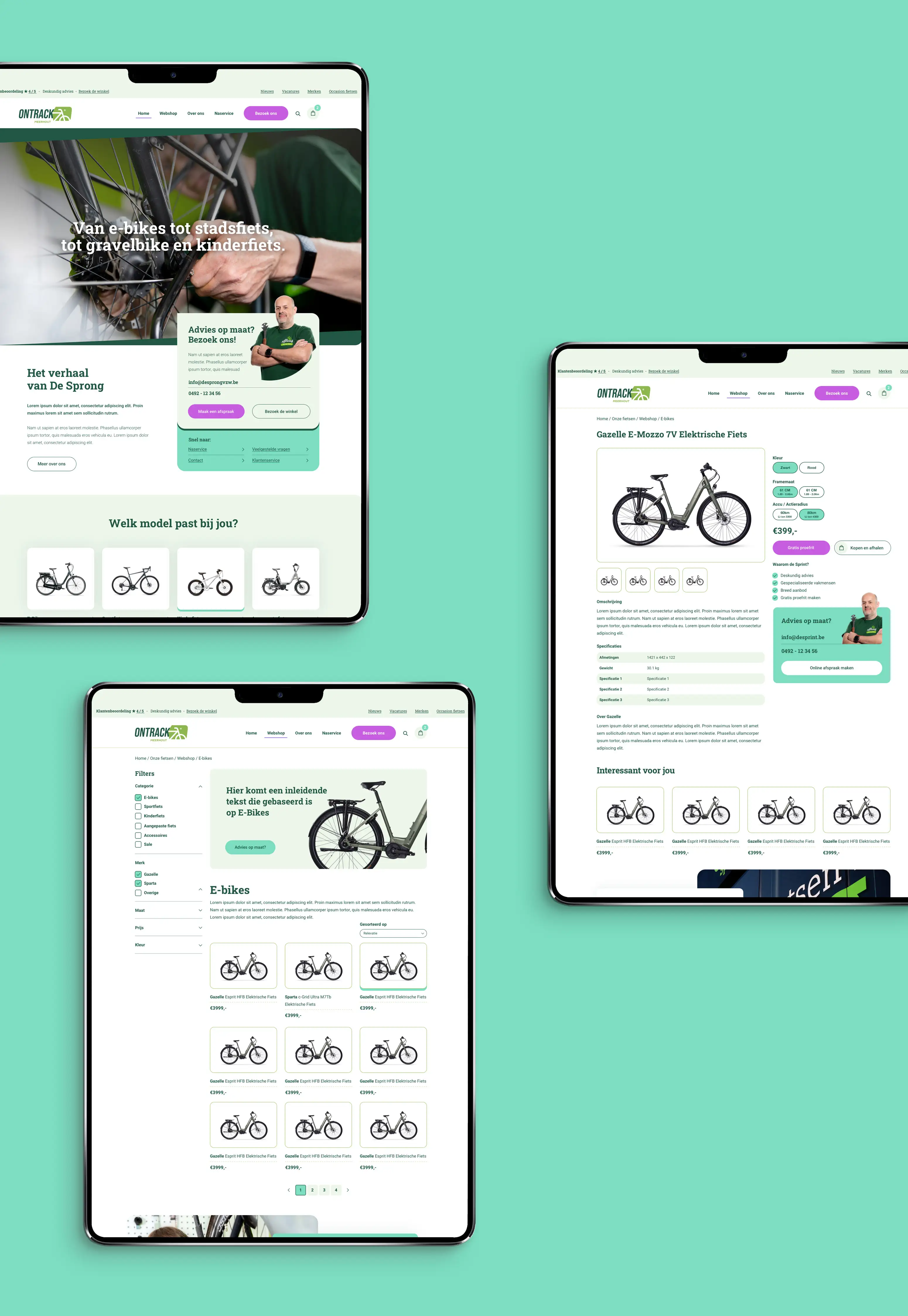 De sprong Ontrack website